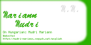 mariann mudri business card